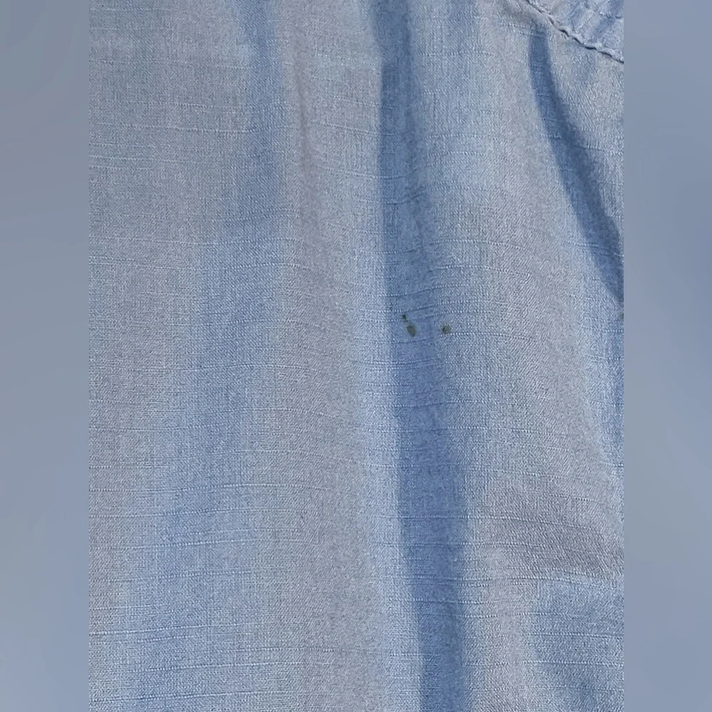 H & M Blue Short Sleeve Button Up Blue & White Tie Dye Shirt Size XL - Picture 6 of 6